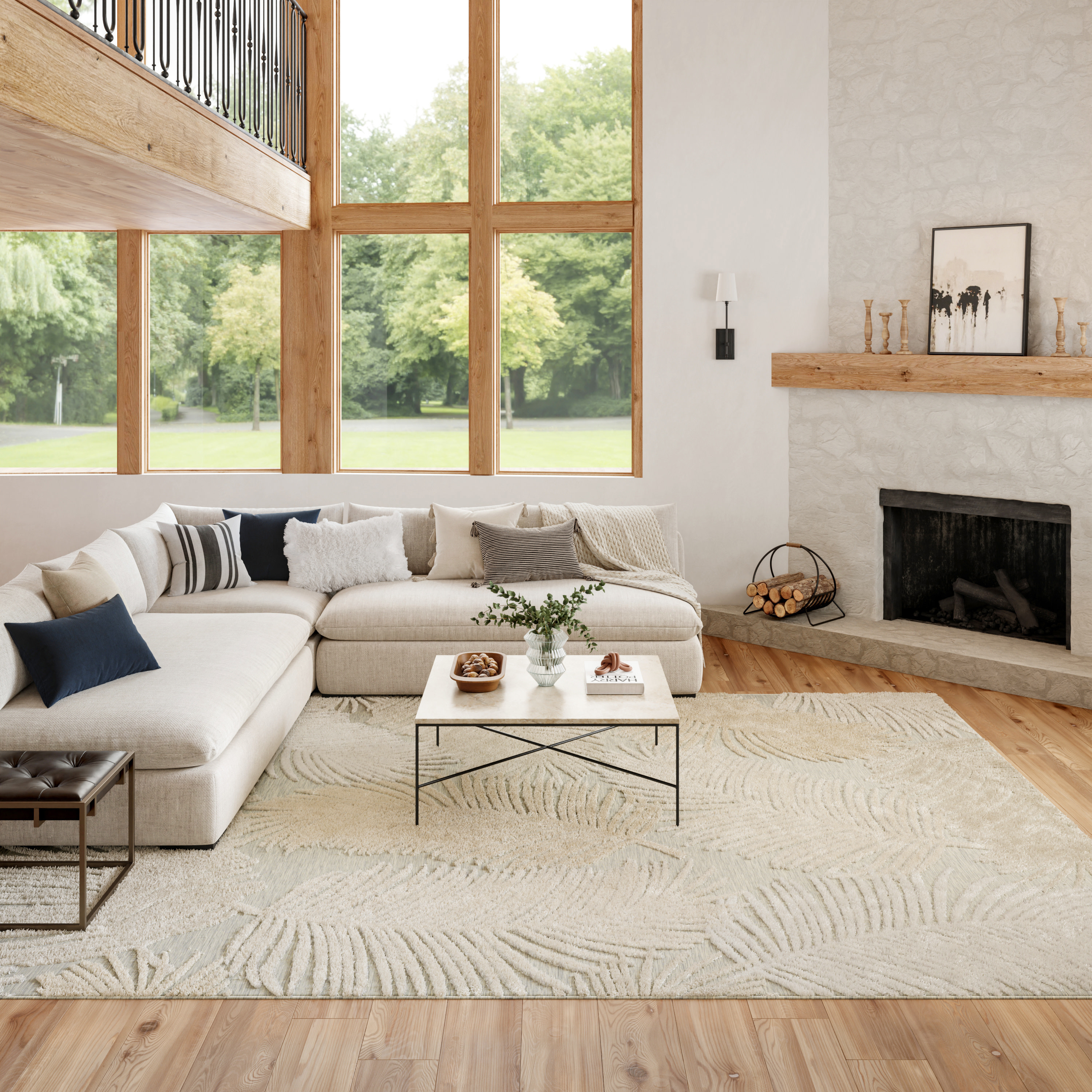 Nourison Suncoast 7'10" x 9'10" Grey Tropical Rug