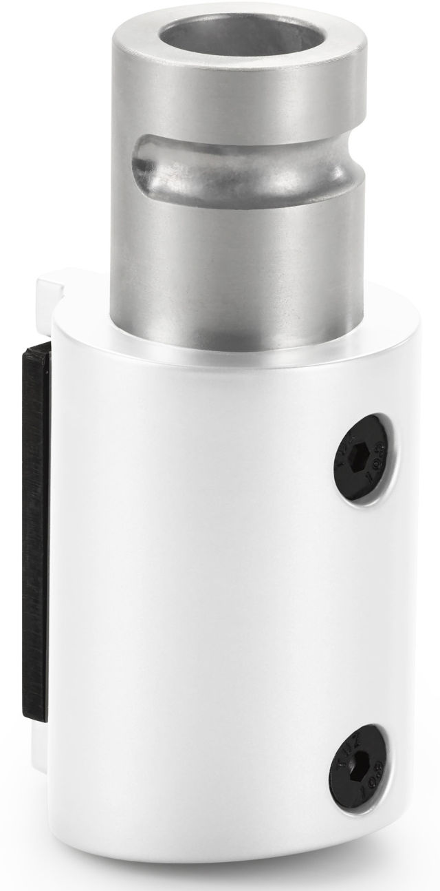 The column adapter for a white Novus CLU Plus monitor arm.