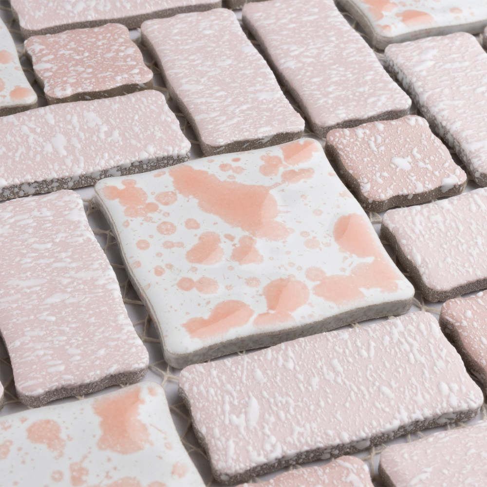 Sample – Academy Pink Porcelain Mosaic Tile