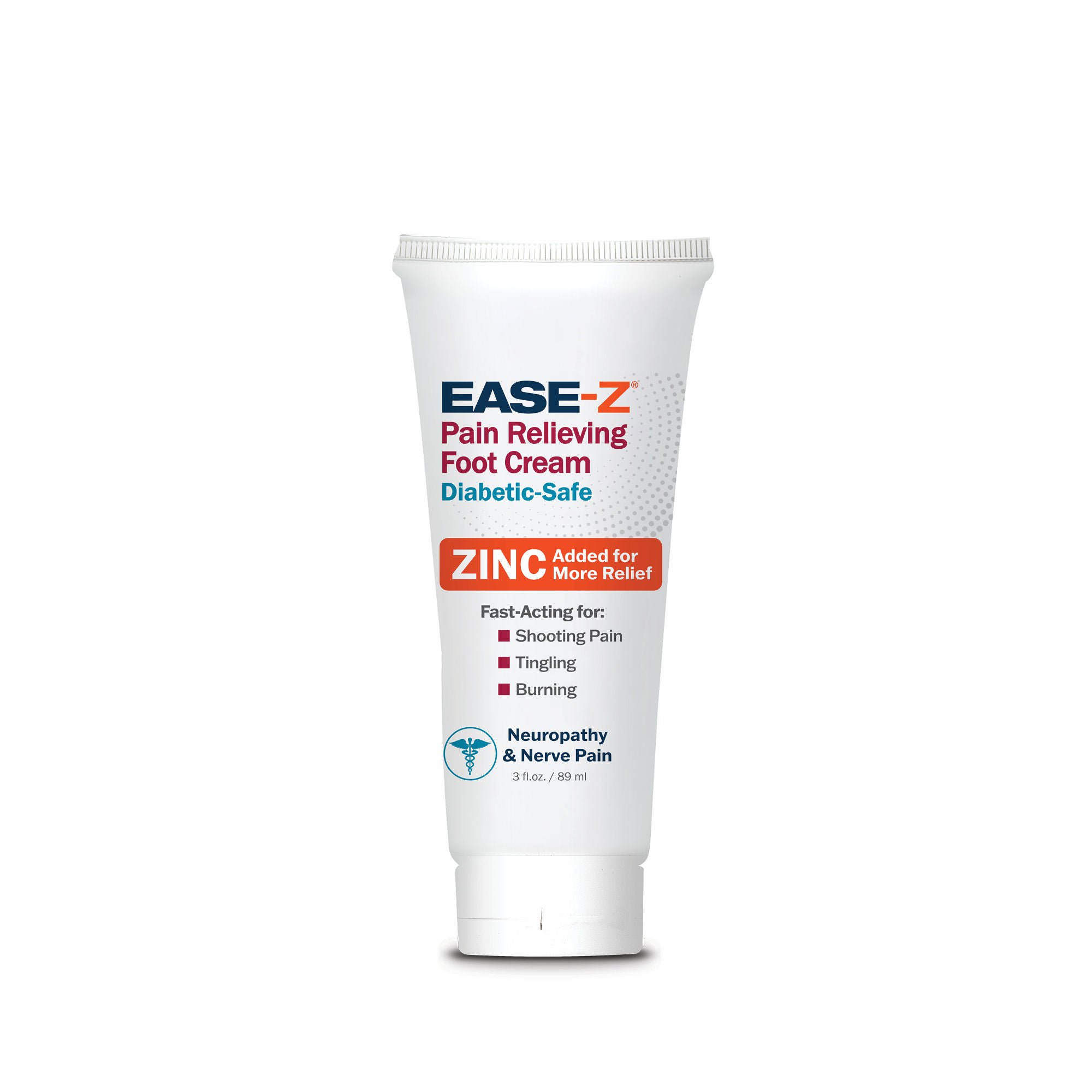 EASE-Z® Diabetics' Foot Cream for Neuropathy and Nerve Pain, 3-ounce Tube