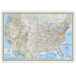 National Geographic United States Classic Map, Enlarged and Laminated, 69.25" x 48" NGMRE00602987