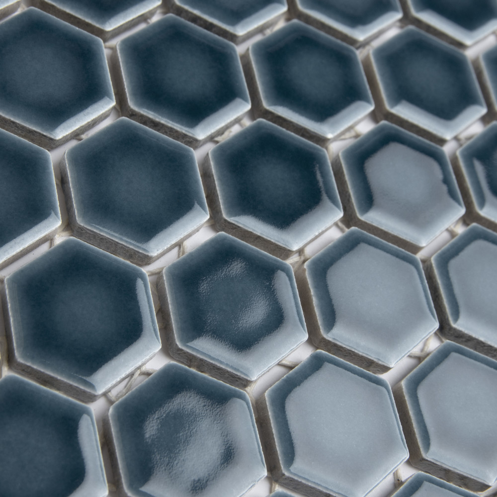 Tribeca 1″ Hex Glacier Blue 10-1/4 in. x 11-7/8 in. Porcelain Mosaic Tile