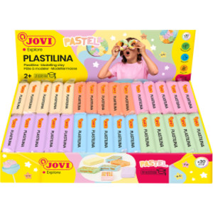 Plastilina Modeling Clay, Display Box of 30 Bars, Pastel Colors