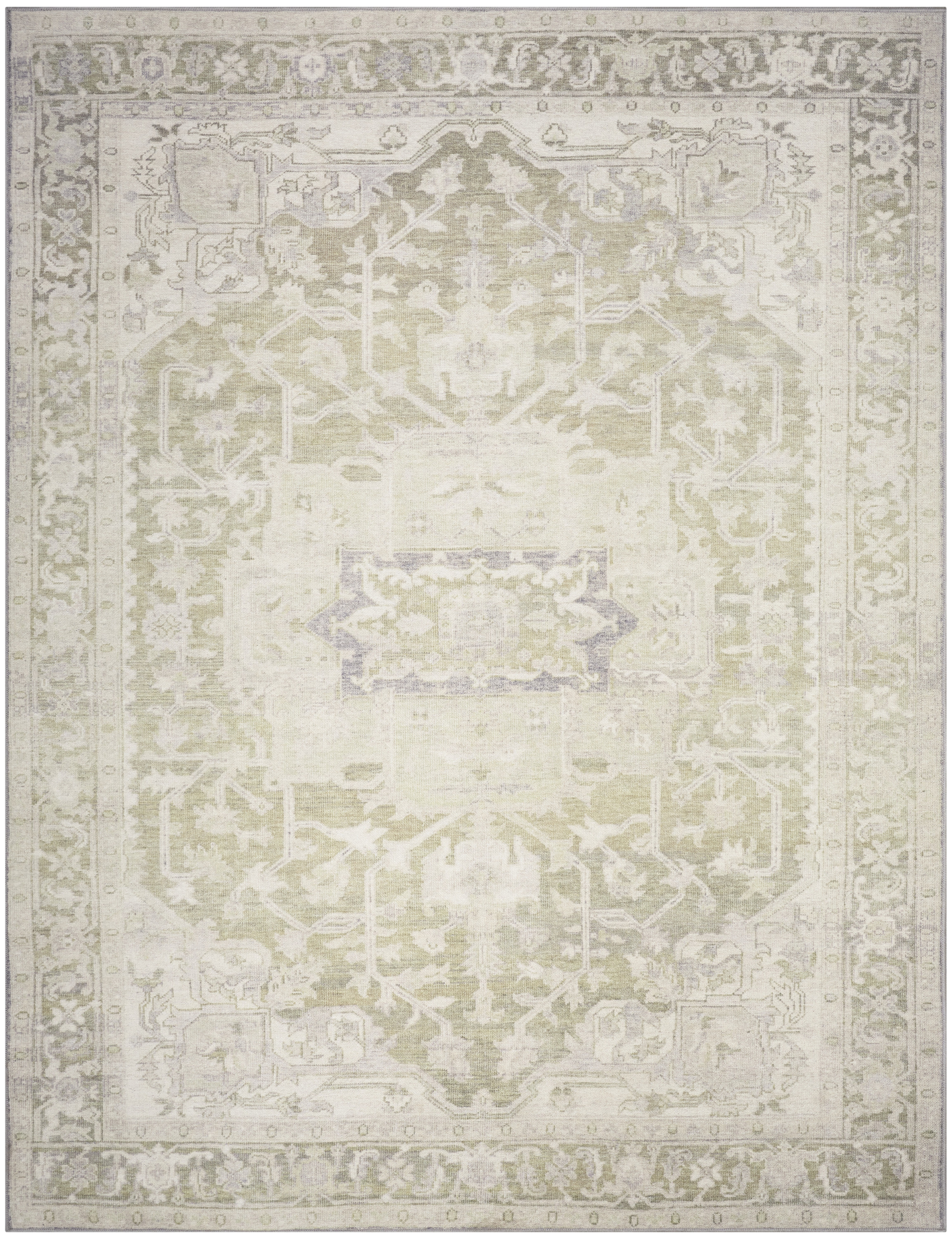 Nourison Vintage Washables 7'10" x 9'10" Green Vintage Indoor Rug