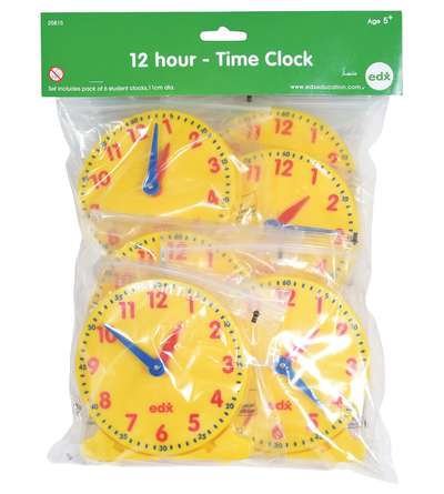 Geared 12-Hour Time Clock - Student Size