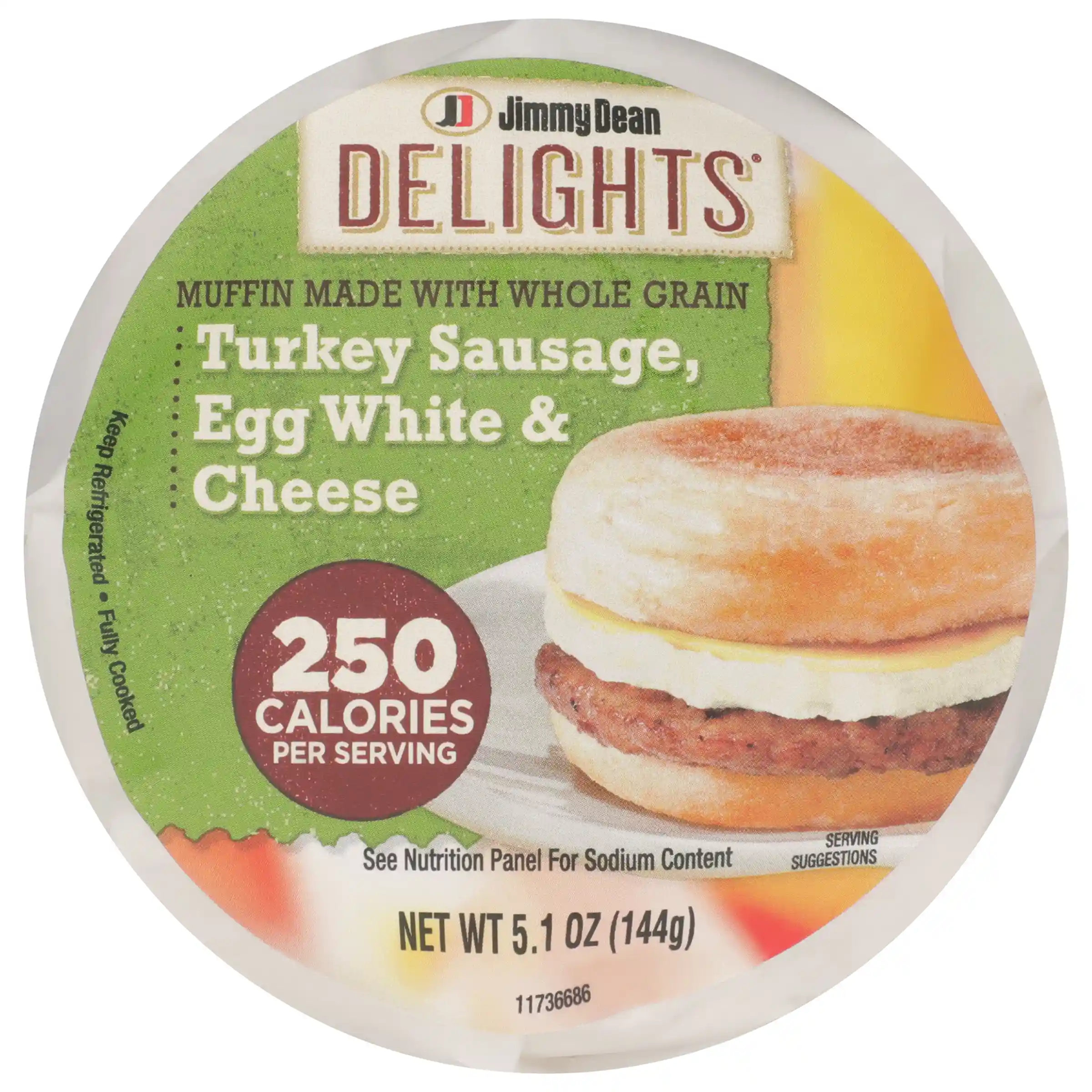 Jimmy Dean Delights® Butcher Wrapped Turkey Sausage, Egg White & Cheese Whole Grain Muffin_image_21