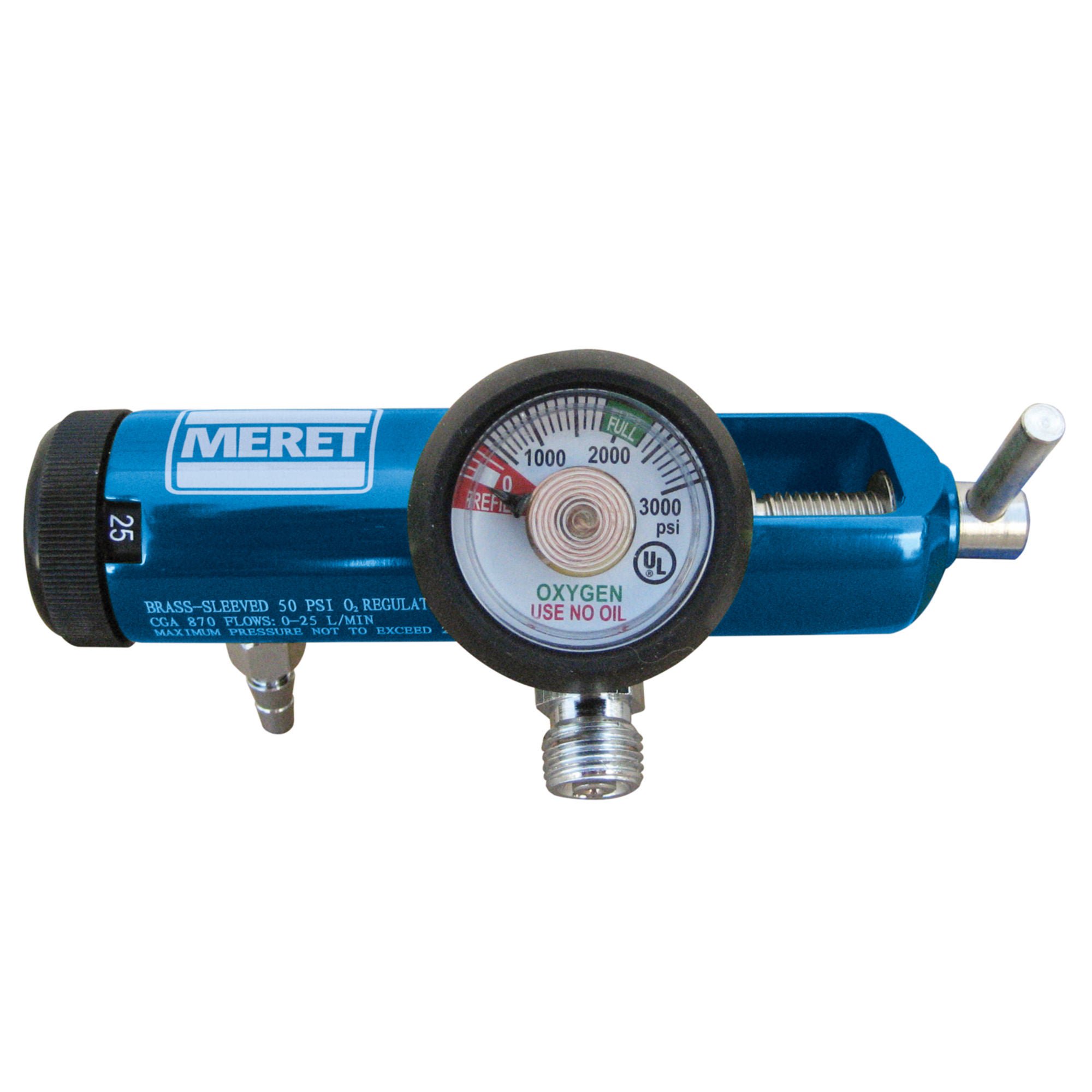 MERET USA LLC REGULATOR, ALS OXY W/2 DISS BLU 0-25LPM