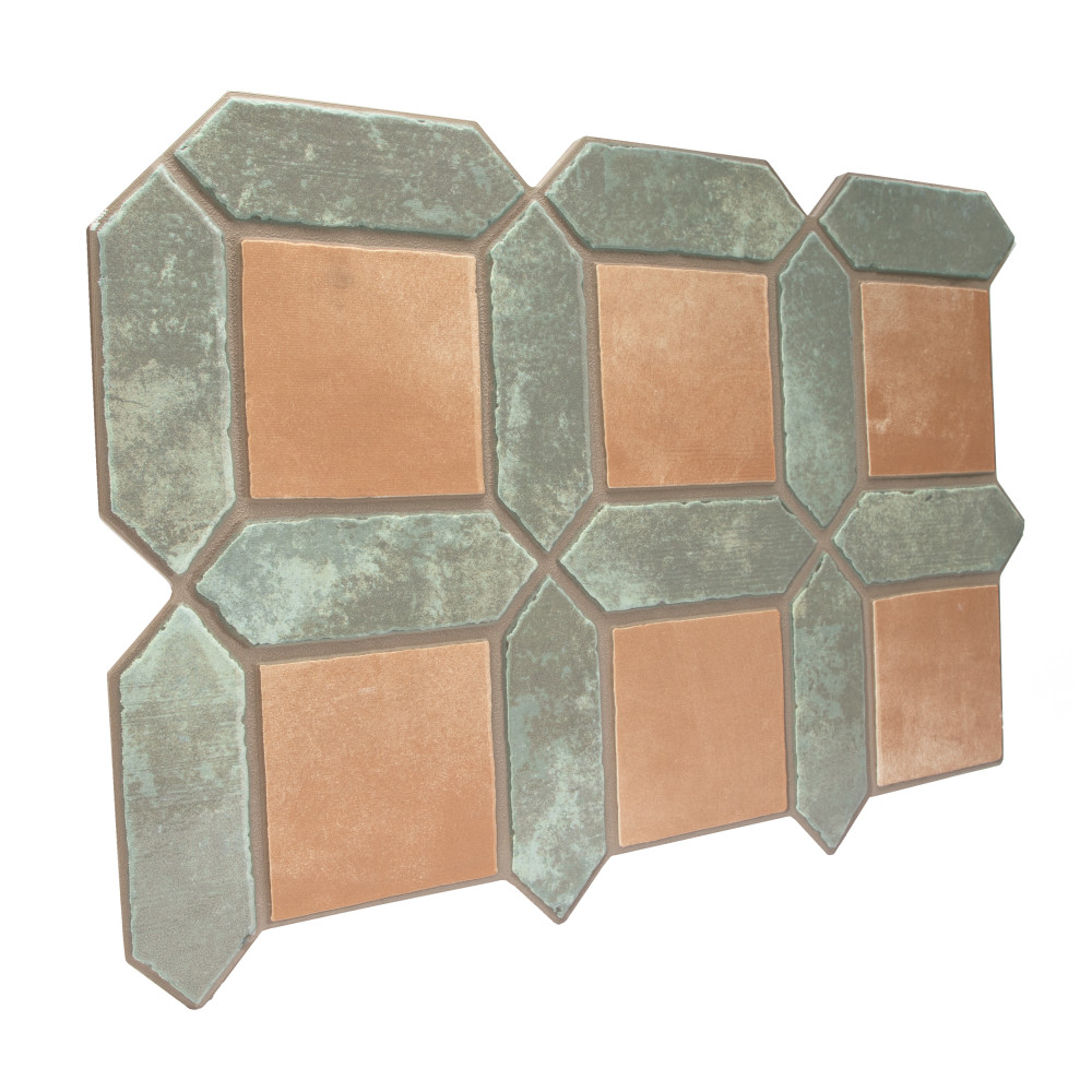 Picket Arendel Green with Terra Square 14-5/8 in. x 22-1/2 in. Porcelain Floor and Wall Tile