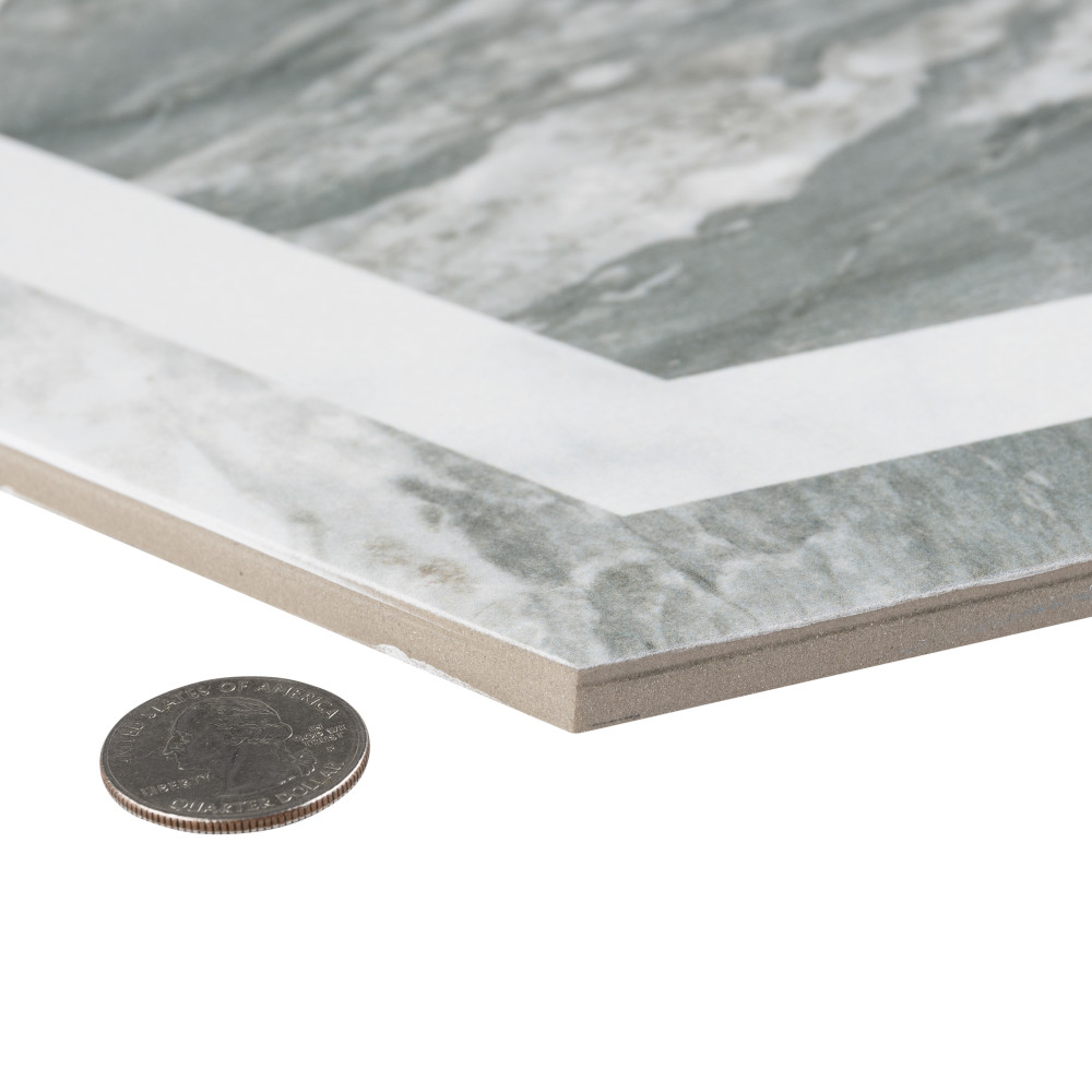 Marbilia Hex Bardiglio White Geo with Biotech 11 in. x 13 in. Porcelain Floor and Wall Tile