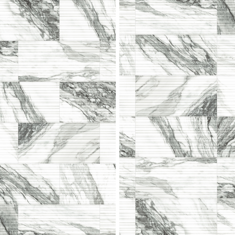 Sample – Touche Pleated Deco Zebre Porcelain Floor and Wall Tile