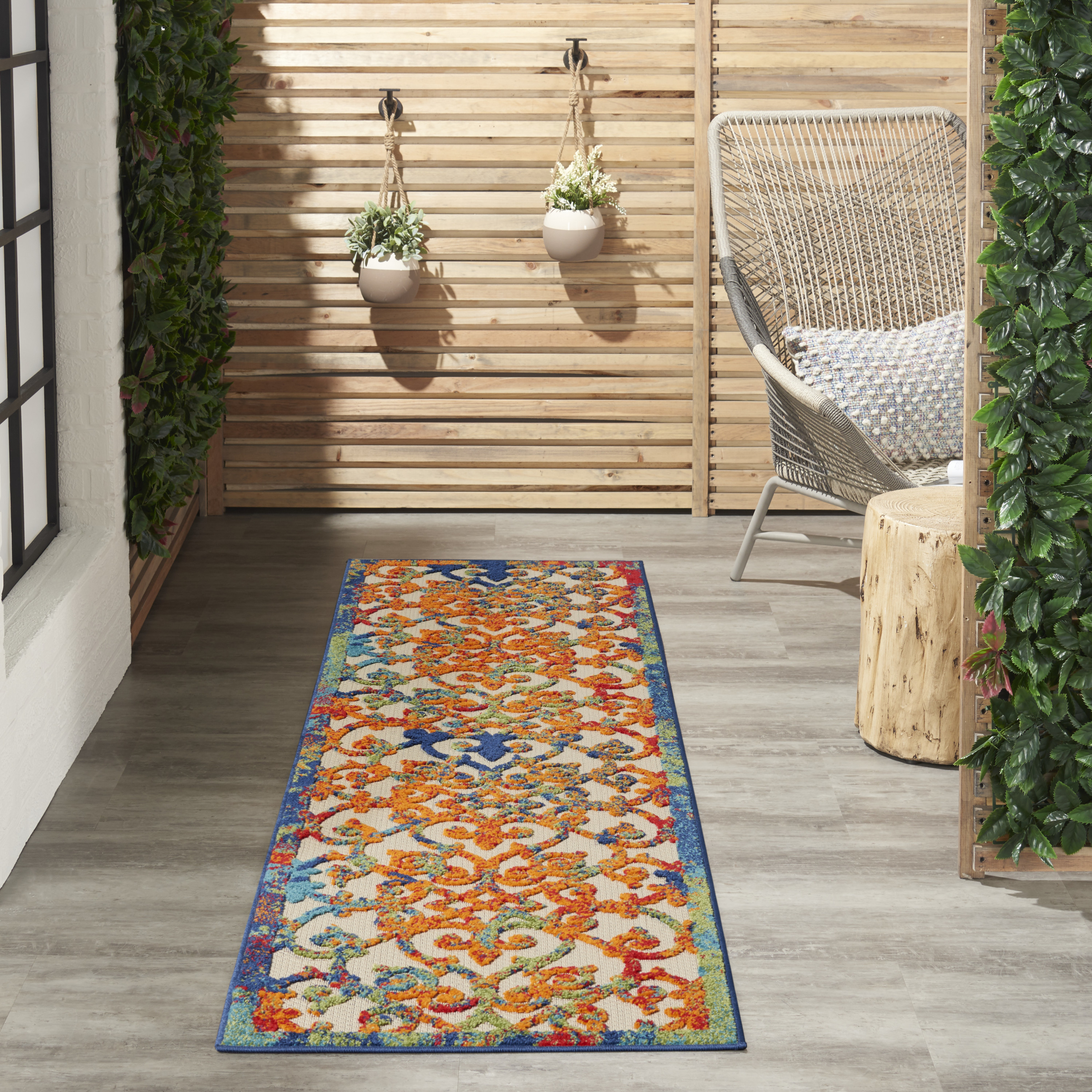 Nourison Aloha 2'3" x 8' Multicolor Contemporary Rug