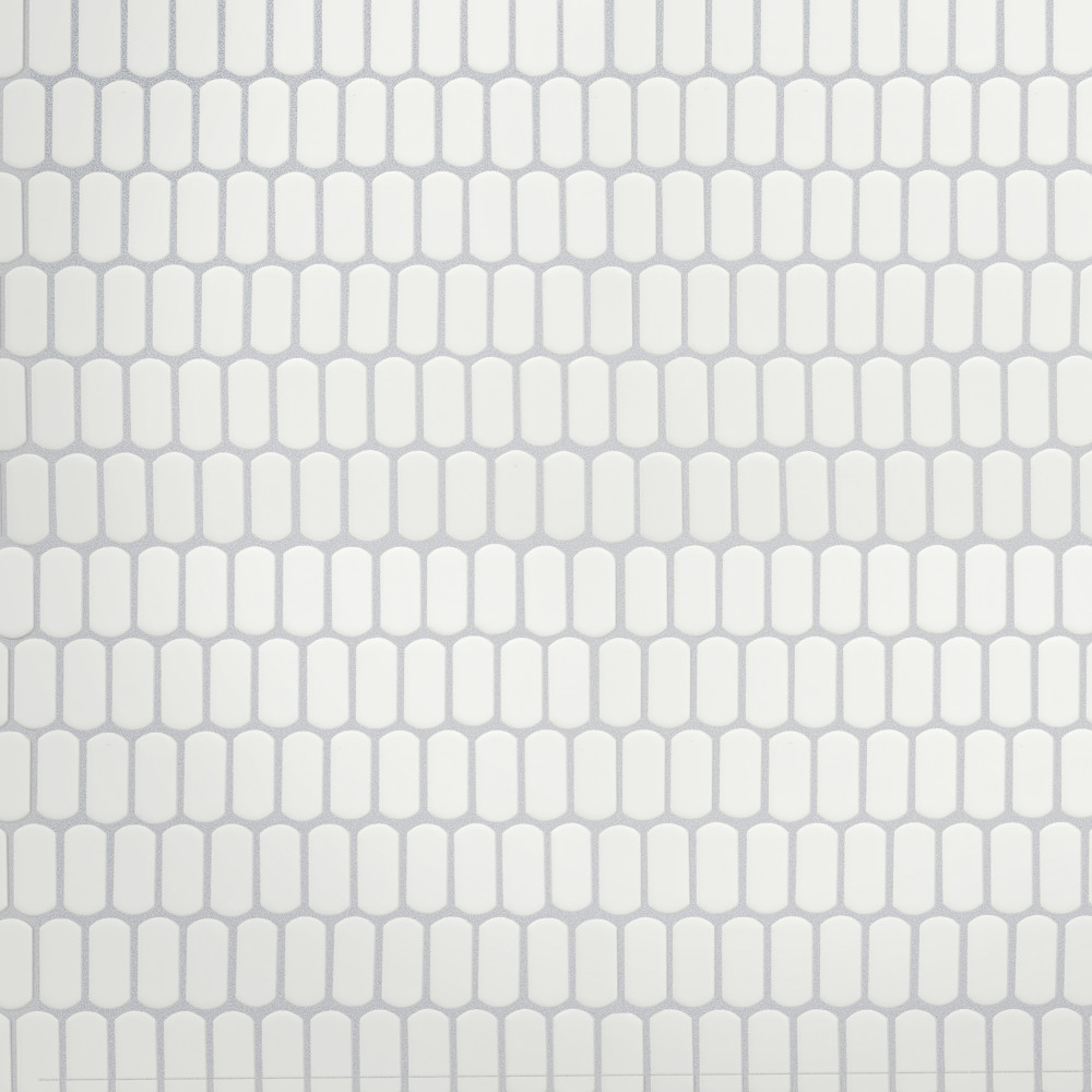 Sample – Hudson Capsule Matte White Porcelain Mosaic Tile