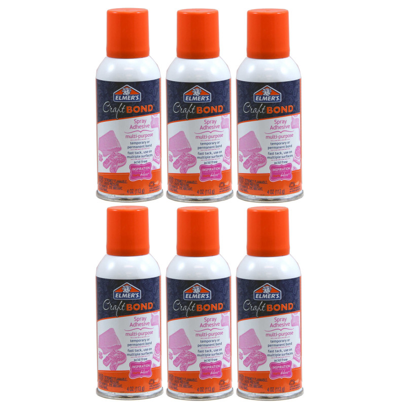 Craft Bond Multi-Purpose Spray Adhesive, 4 oz., Pack of 6