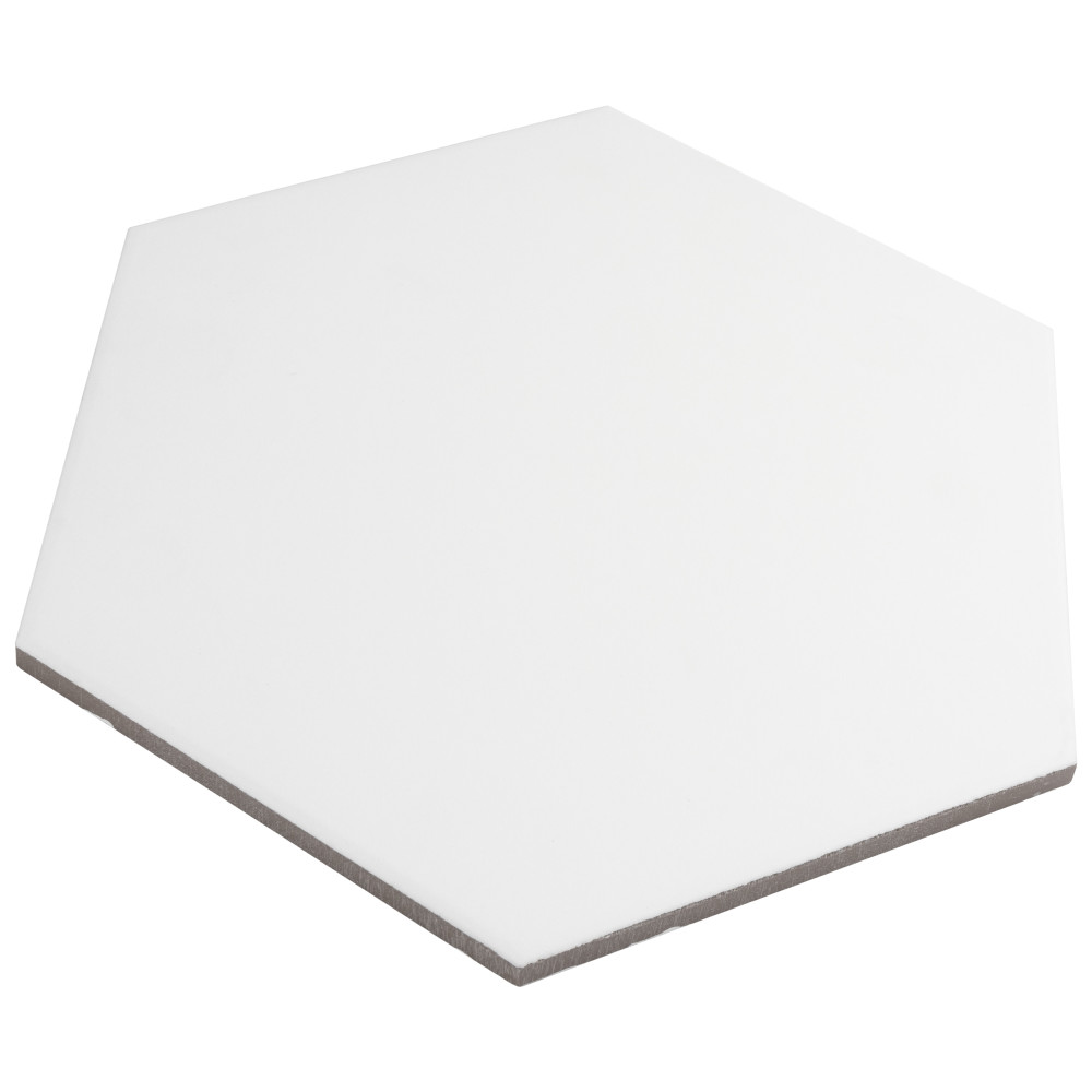 Apini Hex Matte White 9-1/8 in. x 10-1/2 in. Porcelain Floor and Wall Tile