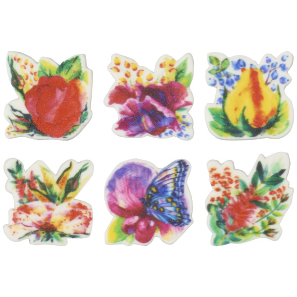 Watercolor Floral Sweet Décor® Edible Decorations