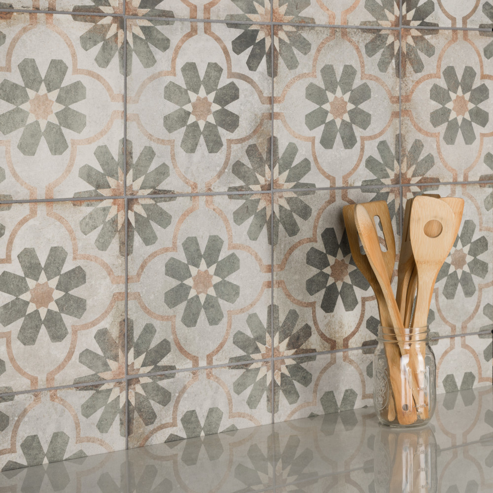 D’Anticatto Decor Florence 8-3/4 in. x 8-3/4 in. Porcelain Floor and Wall Tile