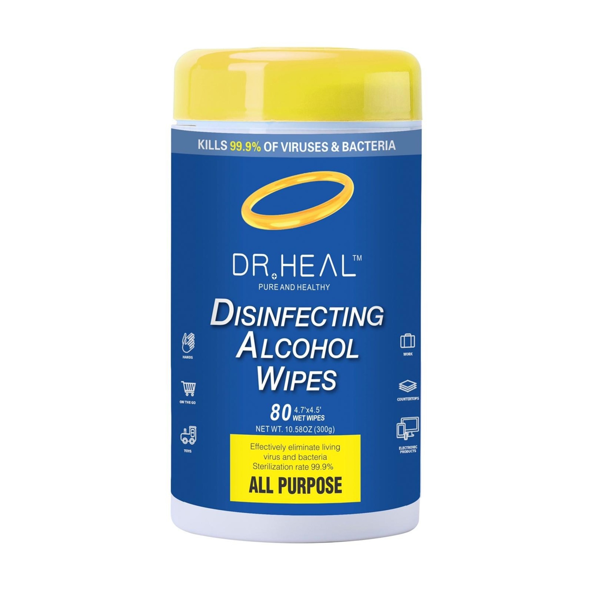 Dr Heal 75 Ethyl All Purpose Alcohol Disinfecting Wipes (Dispenser