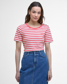 Ferryside Striped T-Shirt Pink Punch/Cloud