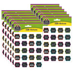 Teacher Created Resources&reg; Chalkboard Brights Stickers, 120 Per Pack, 12 Packs TCR5618-12