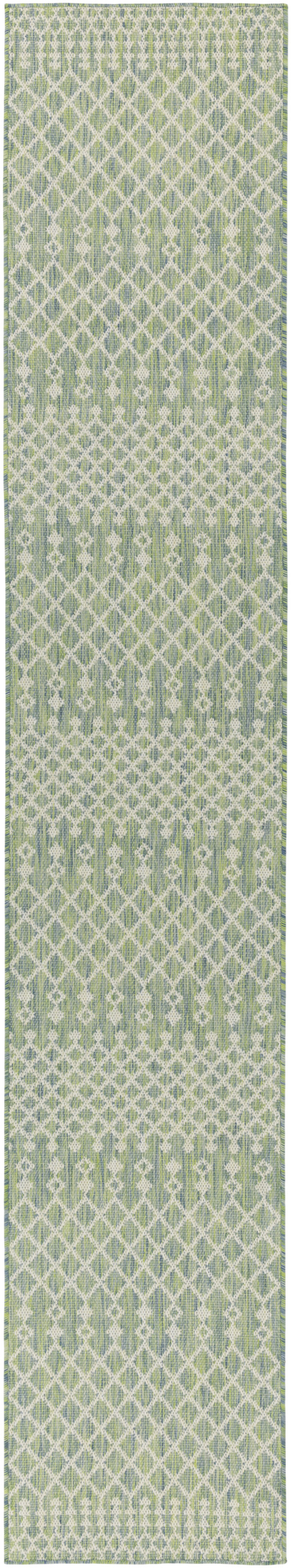 Nourison Positano 2'2" x 12' Blue Green Modern Rug