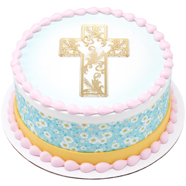 Blue Ditsy Print PhotoCake® Edible Image® Strips