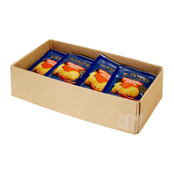 PLANTERS(r) Hot N Spicy Cashews 8/6oz . C1RM - Front Right Open Case (Hi Res)