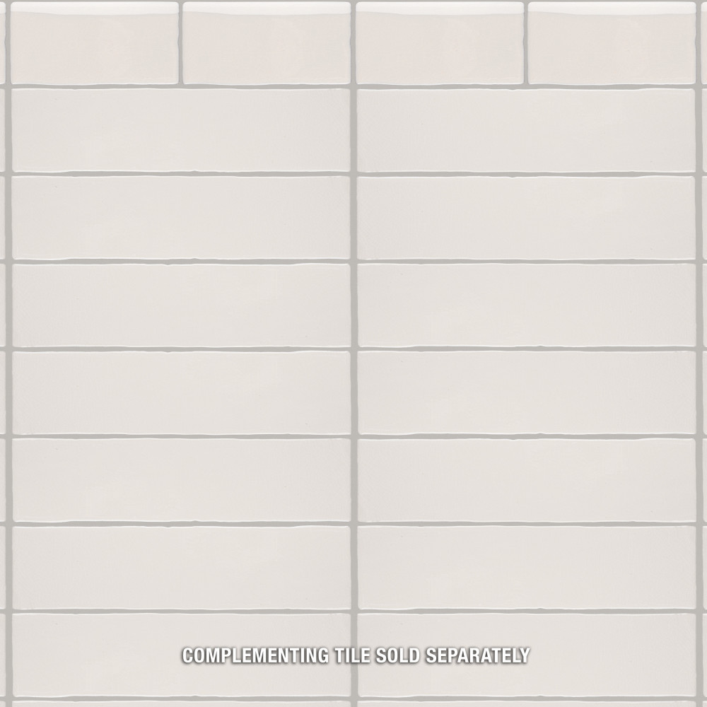Antic Craquelle Bullnose White 3 in. x 6 in. Ceramic Wall Trim