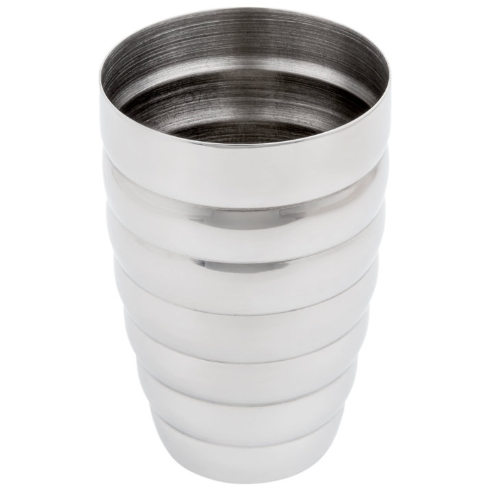 12-ounce stainless steel cocktail shaker with beehive pattern