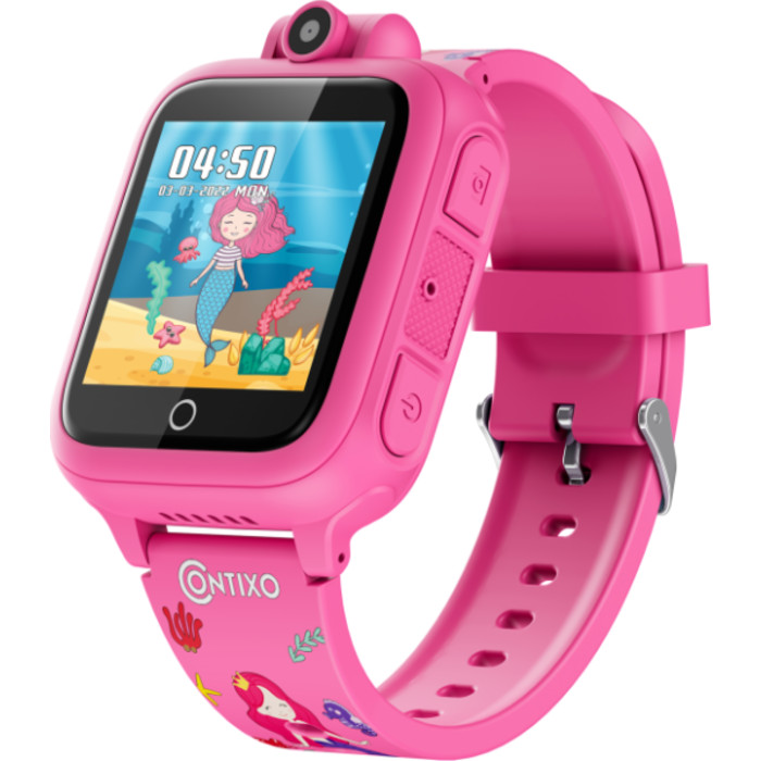 KW1 Smart Watch for Kids with Educational Games, HD Touch Screen, Camera, and MP3 Music Player, Pink