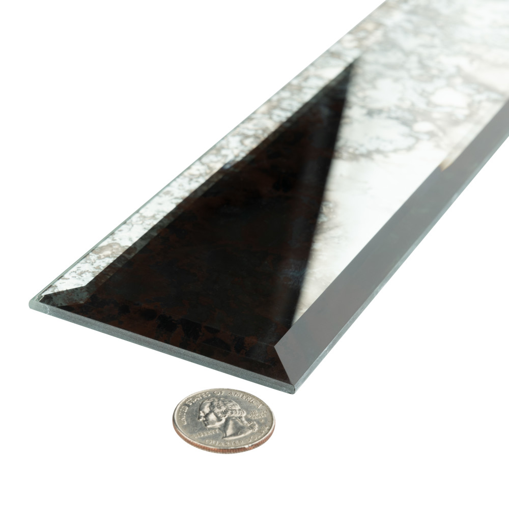 Lustre Beveled Antique Mirror 3 in. x 12 in. Glass Wall Tile