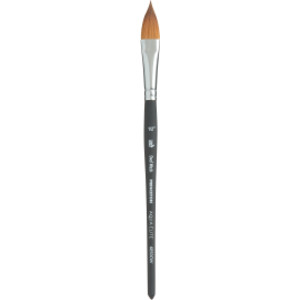 Aqua Elite Oval Wash Brush, Synthetic Bristles, Short Handle Watercolor Paintbrush, Matte Black, Size 1/2 inch, 1 Count