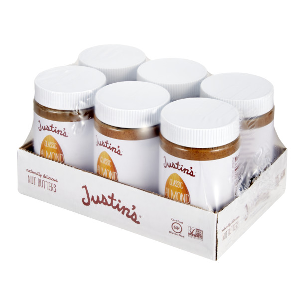 JUSTIN'S (r) Classic Almond Butter 6/16 Ounce . C1RA - Front Right Closed Case (Hi Res)