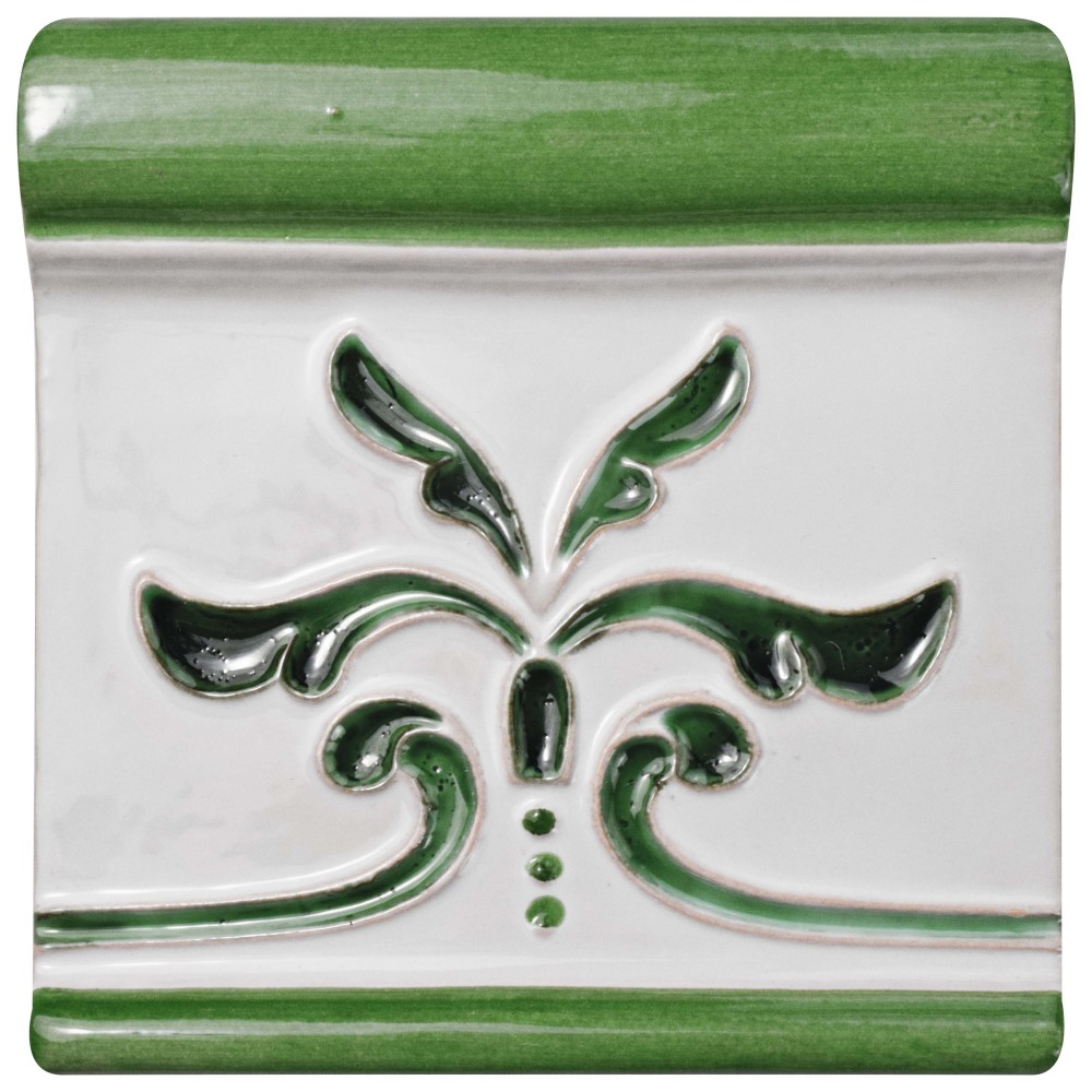 Novecento Friso Evoli Verdin 5-1/8 in. x 5-1/8 in. Ceramic Wall Trim