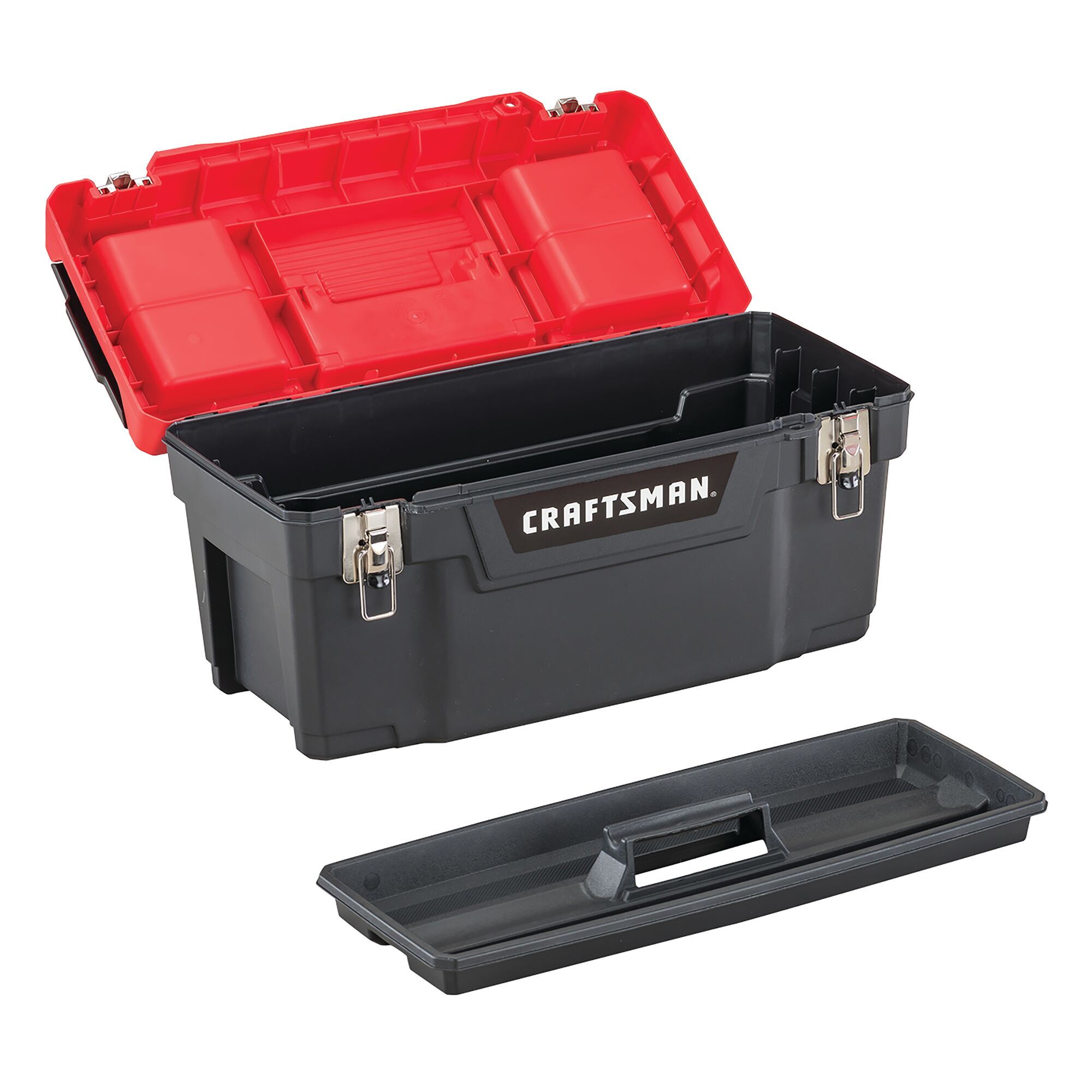 Portable removable tray feature of 25 inch Tool Box.