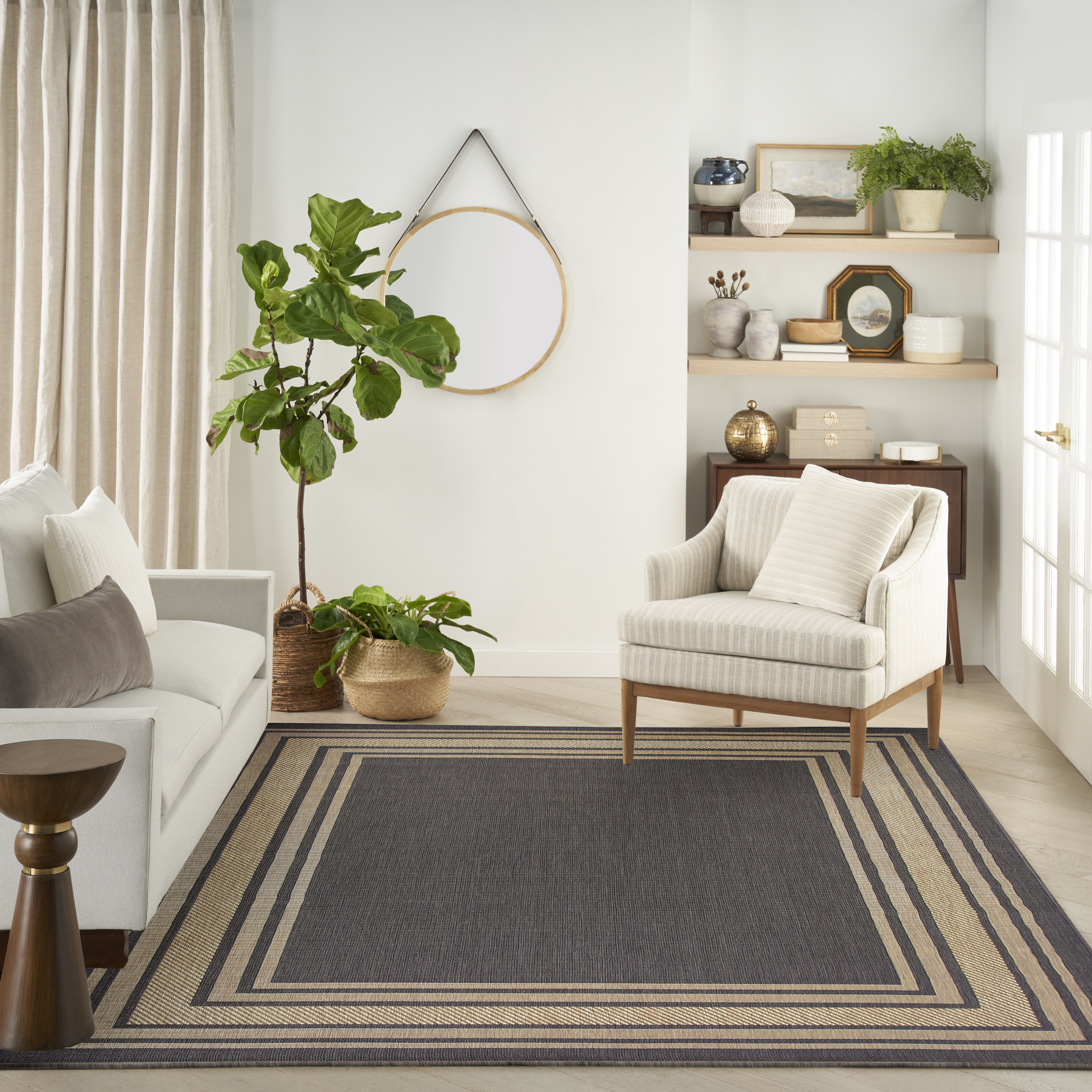 Nourison Horizon Indoor/Outdoor 9' x 12' Charcoal Modern Rug