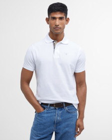 Tartan Pique Polo Shirt White-Dress