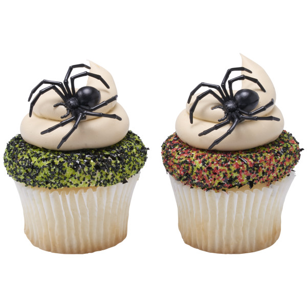 Ghoulish Spider and Web Cupcake Rings