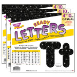 TREND Black Sparkle 4" Casual Combo Ready Letters&reg;, 3 Packs T-79944-3