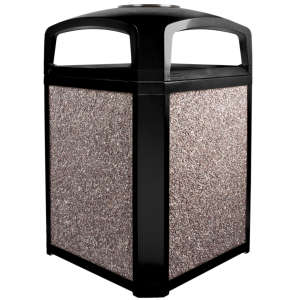 Rubbermaid Commercial, Landmark Series, 35 gal, Resin, Black, Square, Smoking Receptacle