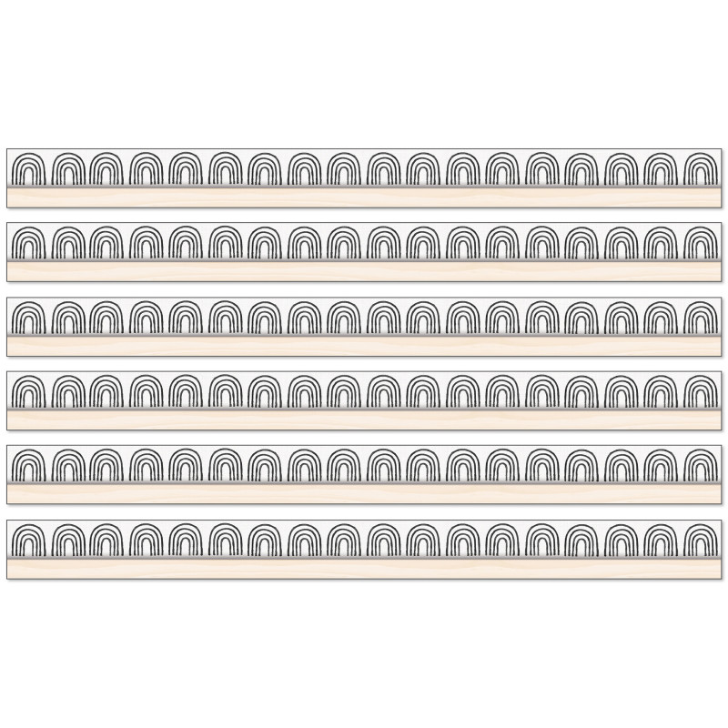 Creatively Inspired Rainbows Straight Borders, 36 Feet Per Pack, 6 Packs