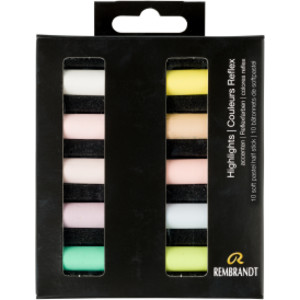 Soft Pastel Micro Sets, 10 Half Sticks, Highlights