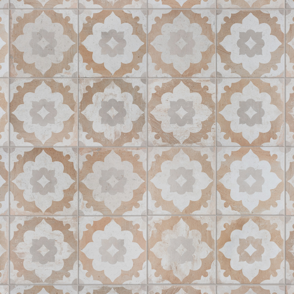 Kings Clay Blossom 17.63x17.63 Square Ceramic Floor and Wall Digital Pattern