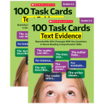 Scholastic Teaching Solutions 100 Task Cards: Text Evidence Text Activity Book, Pack of 2 SC-811301-2