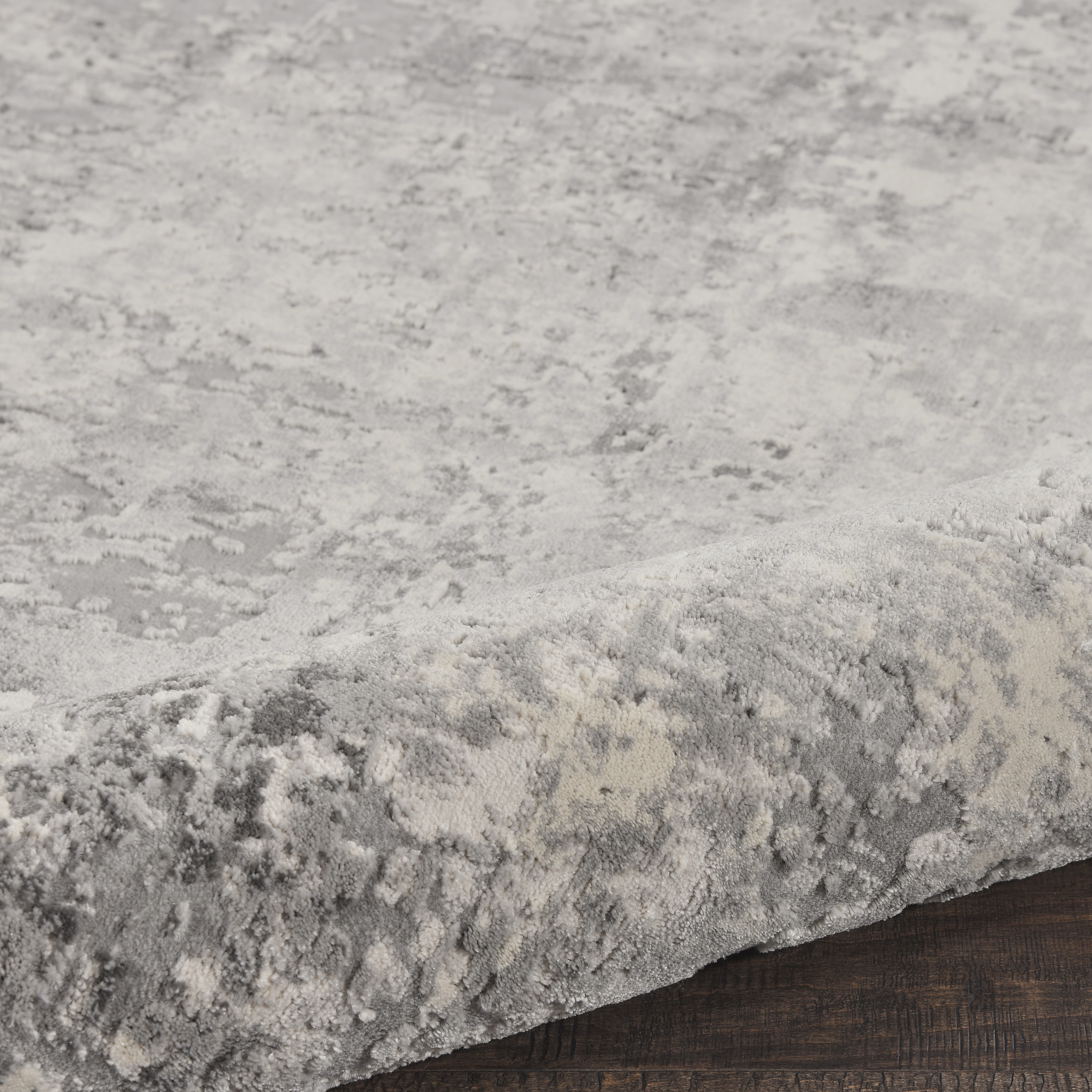 Nourison Rustic Textures 5'3" x Round Grey Beige Modern Indoor Rug