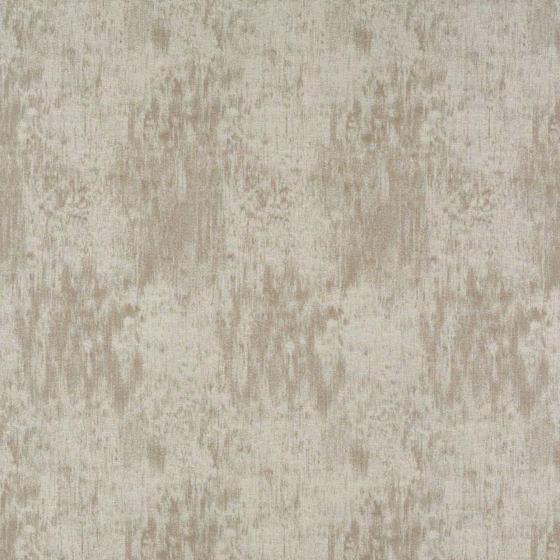 Textured wallpaper swatch, neutral beige-and-cream, showing irregular vertical brushed and mottled patterns; appears flat and evenly lit, presented as a close-up sample of wallcovering fabric.