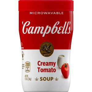Campbell’s® Sipping Soup, Creamy Tomato Soup, 11.1 Oz Microwavable Cup (Case of 8)