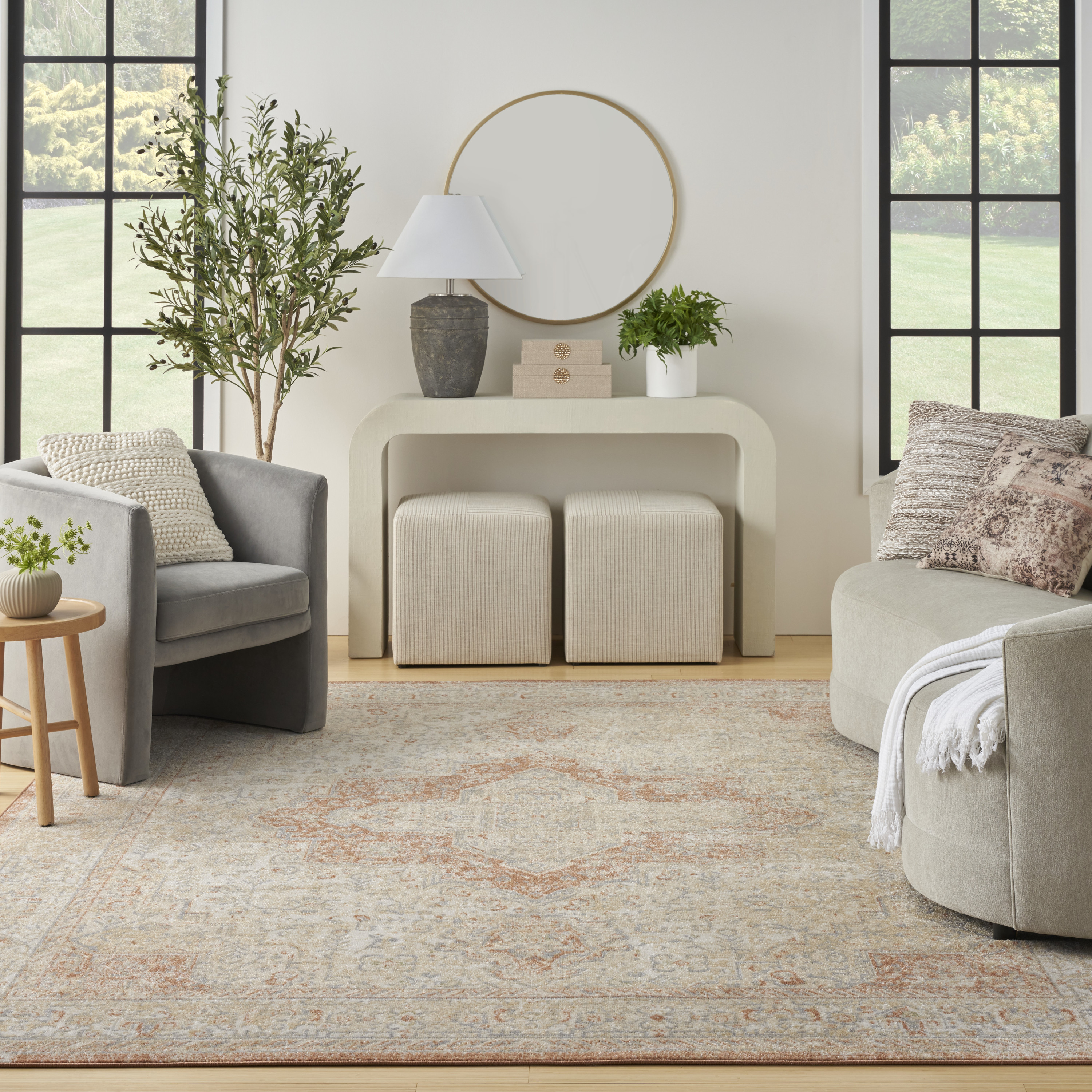 Nourison Nourison Essentials Persian 6' x 9' Beige Rust Vintage Rug