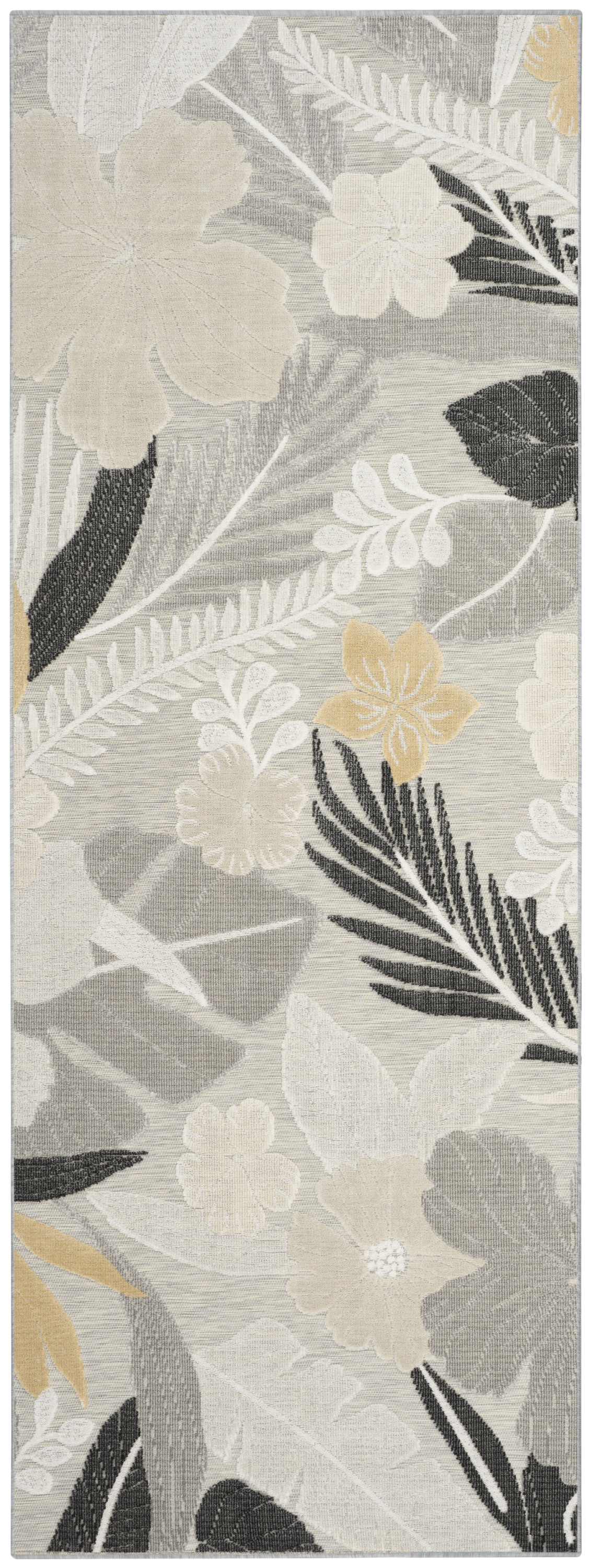 Nourison Suncoast 2' x 6' Grey Tropical Rug