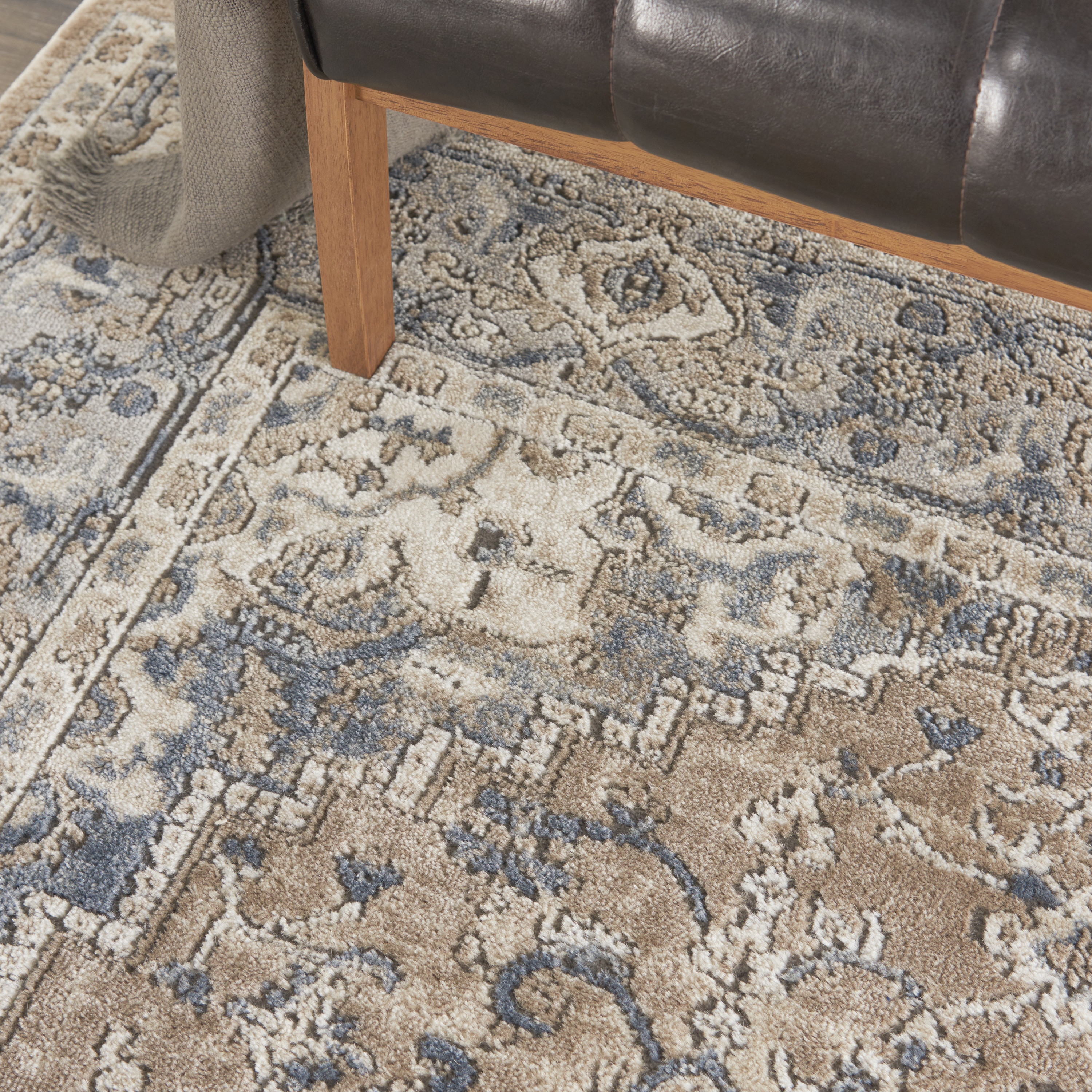 Nourison Quarry 6' x 9' Beige Grey Farmhouse Indoor Rug