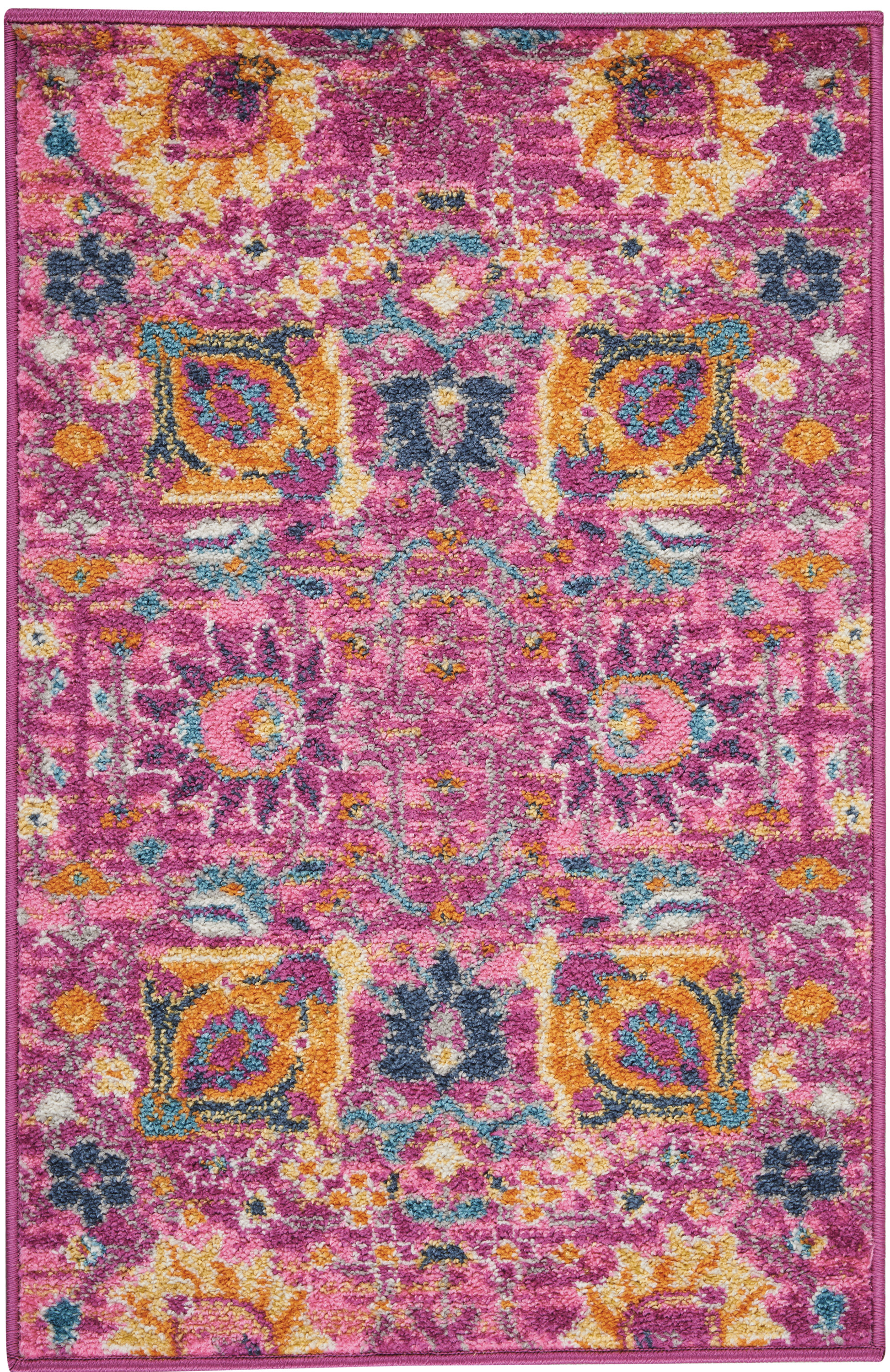 Nourison Passion 1'10" x 2'10" Fuchsia Bohemian Indoor Rug